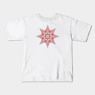 Pink grey geometric mandala star - beautiful design for girls and women Kids T-Shirt